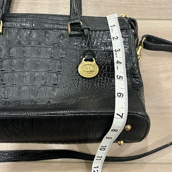 Brahmin Asher Melbourne Medium Black Anywhere Tote Handbag Purse Gold Tone - Picture 5 of 10